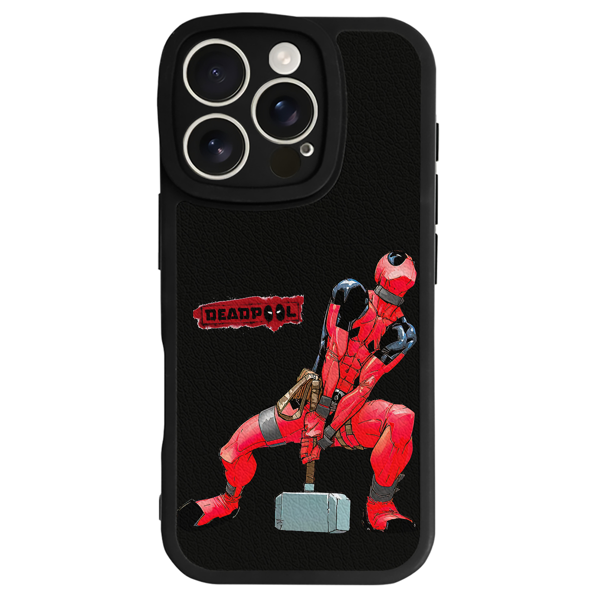 （画像用） Deadpool デッドプール 【iPhone 16シリーズ対応】シリコンスマホケース（レザー調） 材質：シリコン